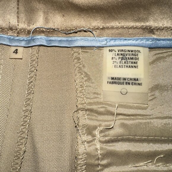 Morning Lady Pants Womens 4 Tan Wool Stretch Trousers Pockets Bootcut - Picture 4 of 6
